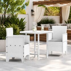 Outdoor Garden Chair Set 2pcs White Modern Seating Patio Furniture 53x49x85cm
