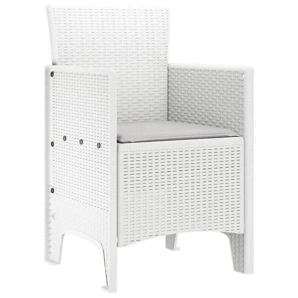 Outdoor Garden Chair Set 2pcs White Modern Seating Durable Polypropylene 53x49x85cm