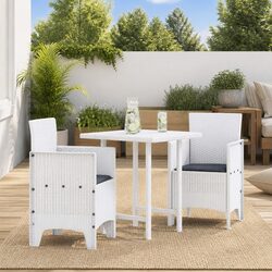 Stylish Outdoor Garden Chair Duo in White