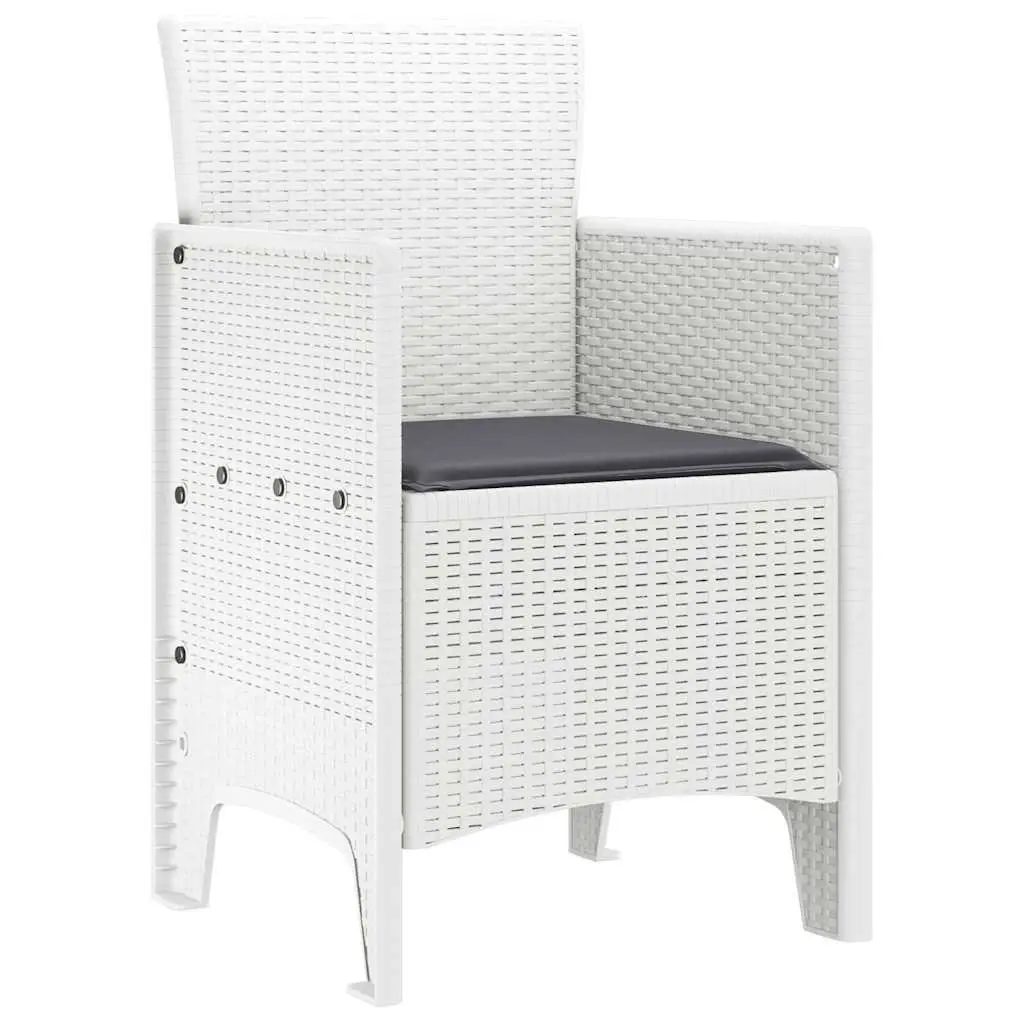 Outdoor Garden Chair 2 pcs White 53 x 49 x 85 cm Modern Seating Furniture