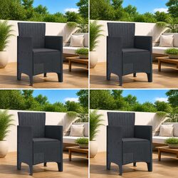 4-Piece Anthracite Garden Chairs for Your Outdoor Space