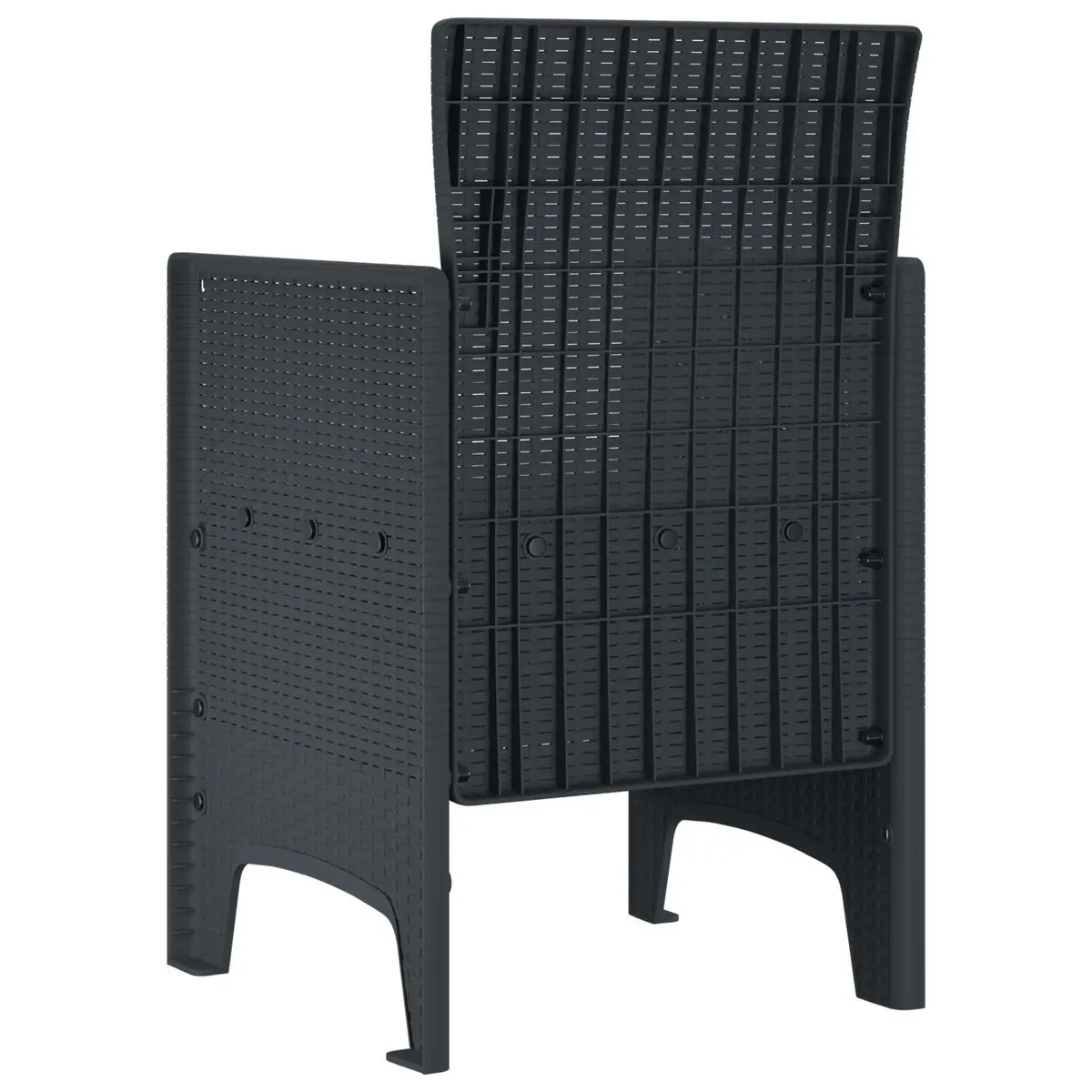 Outdoor Garden Chair Set 4 Piece Anthracite Polypropylene Weather Resistant Seating