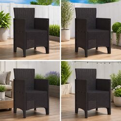 Enhance Your Outdoor Space with 4 Brown Garden Chairs