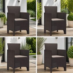 Transform Your Outdoor Space with 4 Brown Garden Chairs