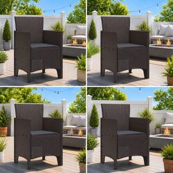 Transform Your Patio with a 4-Piece Brown Chair Set