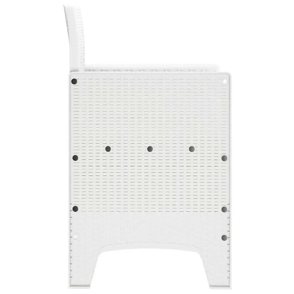 Outdoor Garden Chair 4 Piece White Modern Patio Seating with Armrests