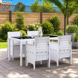 Transform Your Patio with Our Modern White Garden Chair Set