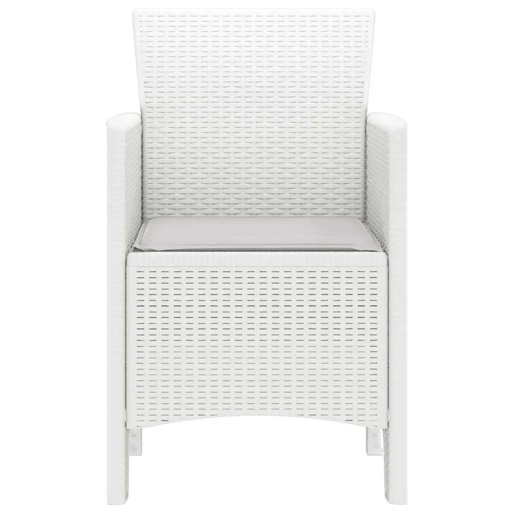 Outdoor Garden Chair Set 4 Pieces White Modern Patio Seating Stackable Furniture