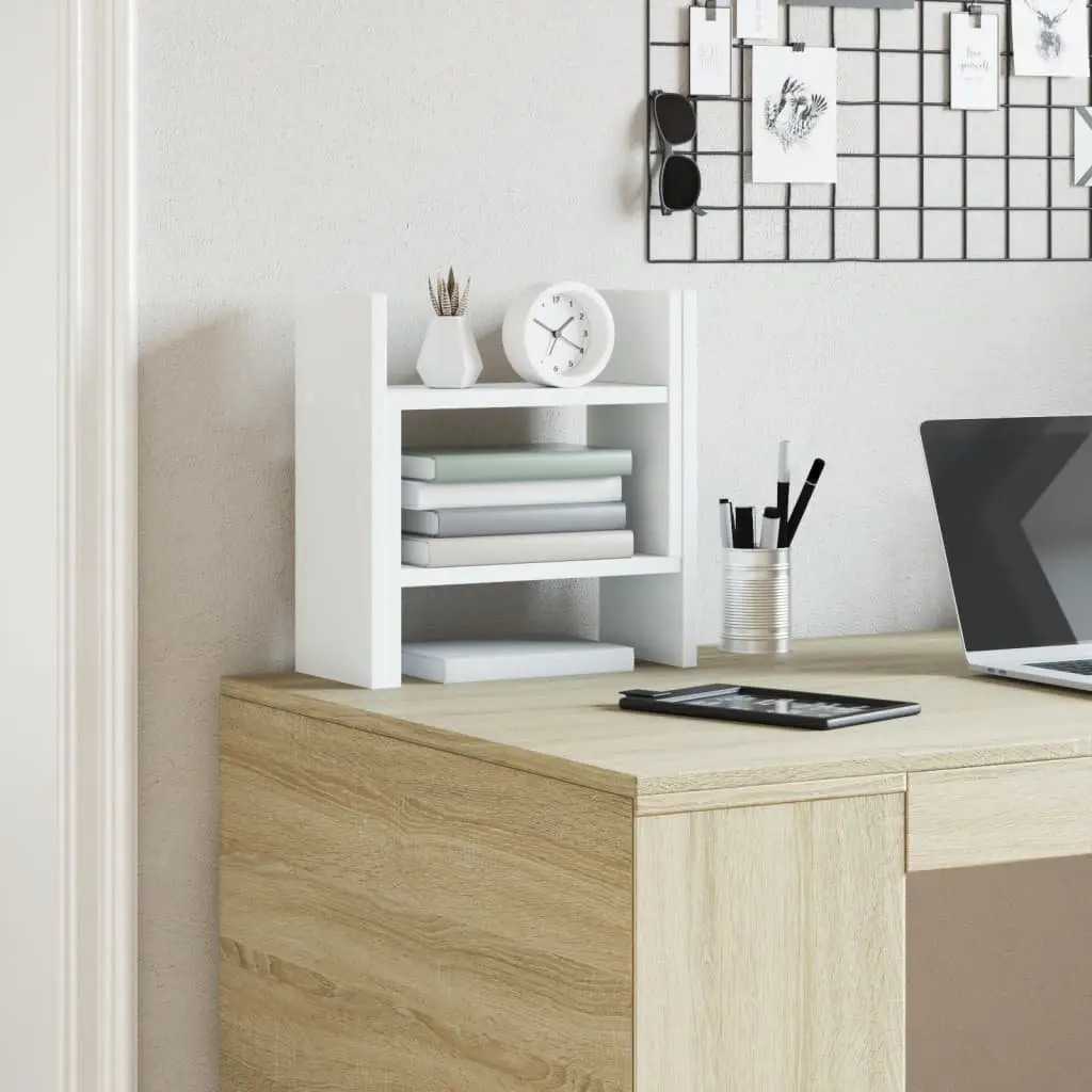 Desk Organiser 34.5x15.5x35.5 cm Engineered Wood Adjustable Corner Shelf
