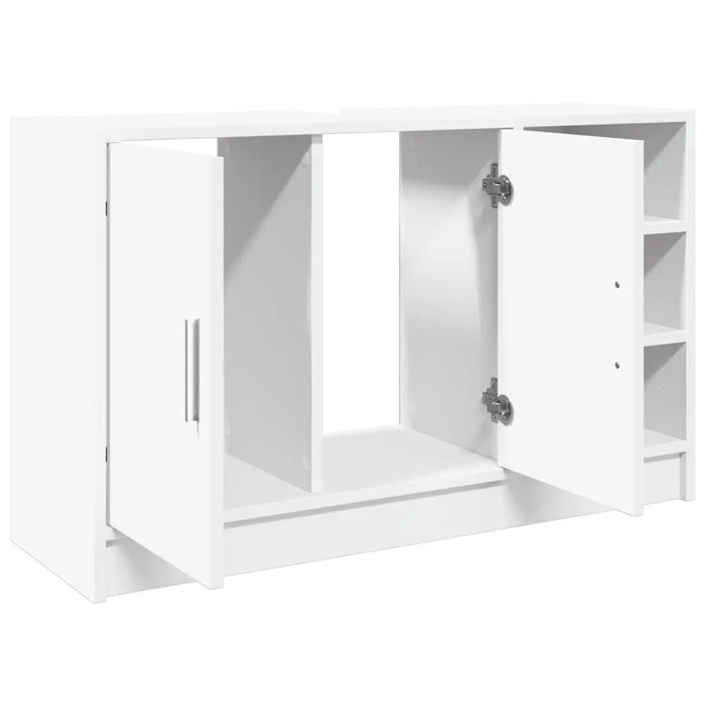 Bathroom Sink Cabinet 90x29x55cm White Engineered Wood Storage Vanity