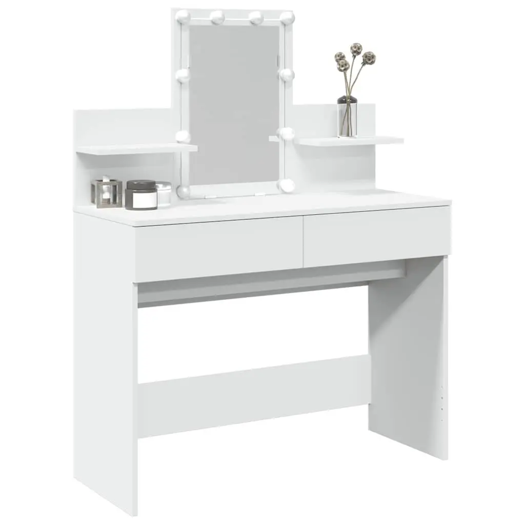 Dressing Table 100cm White LED Mirror Vanity Makeup Desk with Storage Drawers