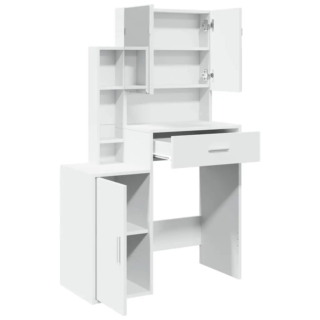 Dressing Table with Mirror and Storage Drawer White