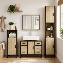 Enhance Your Bathroom with Sonoma Oak Vanity Storage