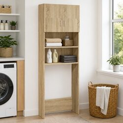 Washing Machine Cabinet Sonoma Oak Storage Unit Bathroom Laundry Room Cupboard