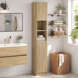 Enhance Your Bathroom with a Stylish Sonoma Oak Cabinet 32x25.5x190 cm