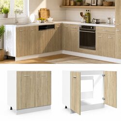 Bottom Kitchen Cabinet Sonoma Oak Engineered Wood Storage Unit with Doors