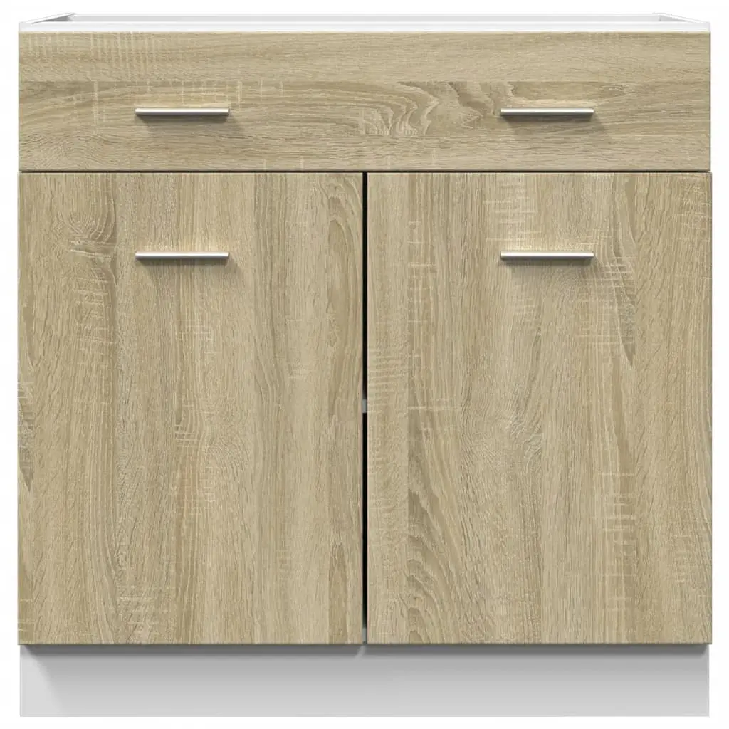 Drawer Bottom Cabinet 80cm Brown Engineered Wood Ample Storage Space