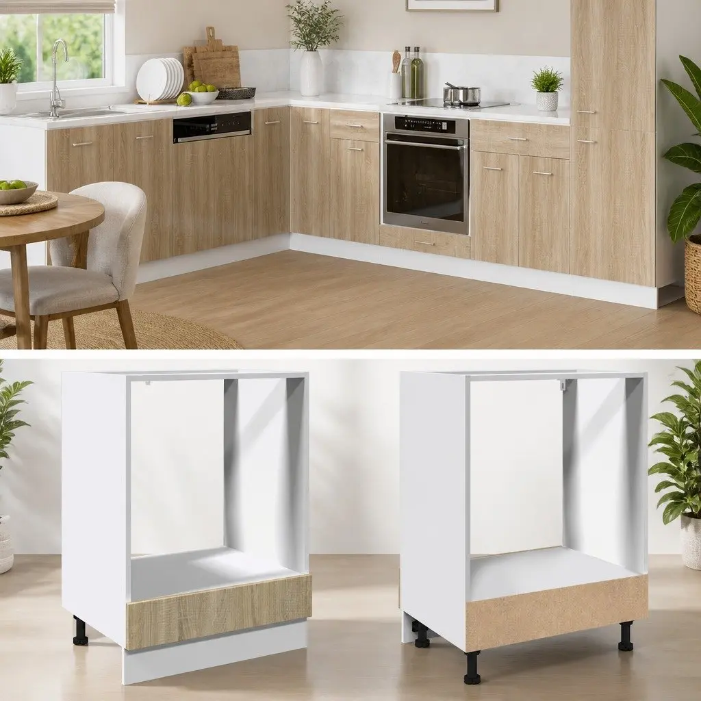 Oven Cabinet Kitchen Storage Unit 60x46x81.5cm Brown Engineered Wood Compact