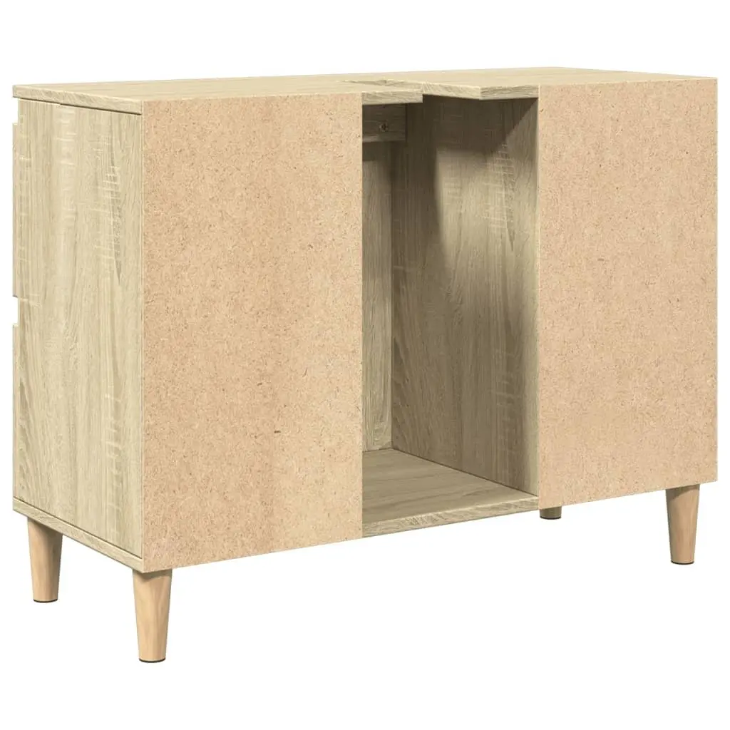 Bathroom Sink Cabinet 80x33x60cm Brown Engineered Wood Vanity Unit with 4 Drawers and 1 Compartment