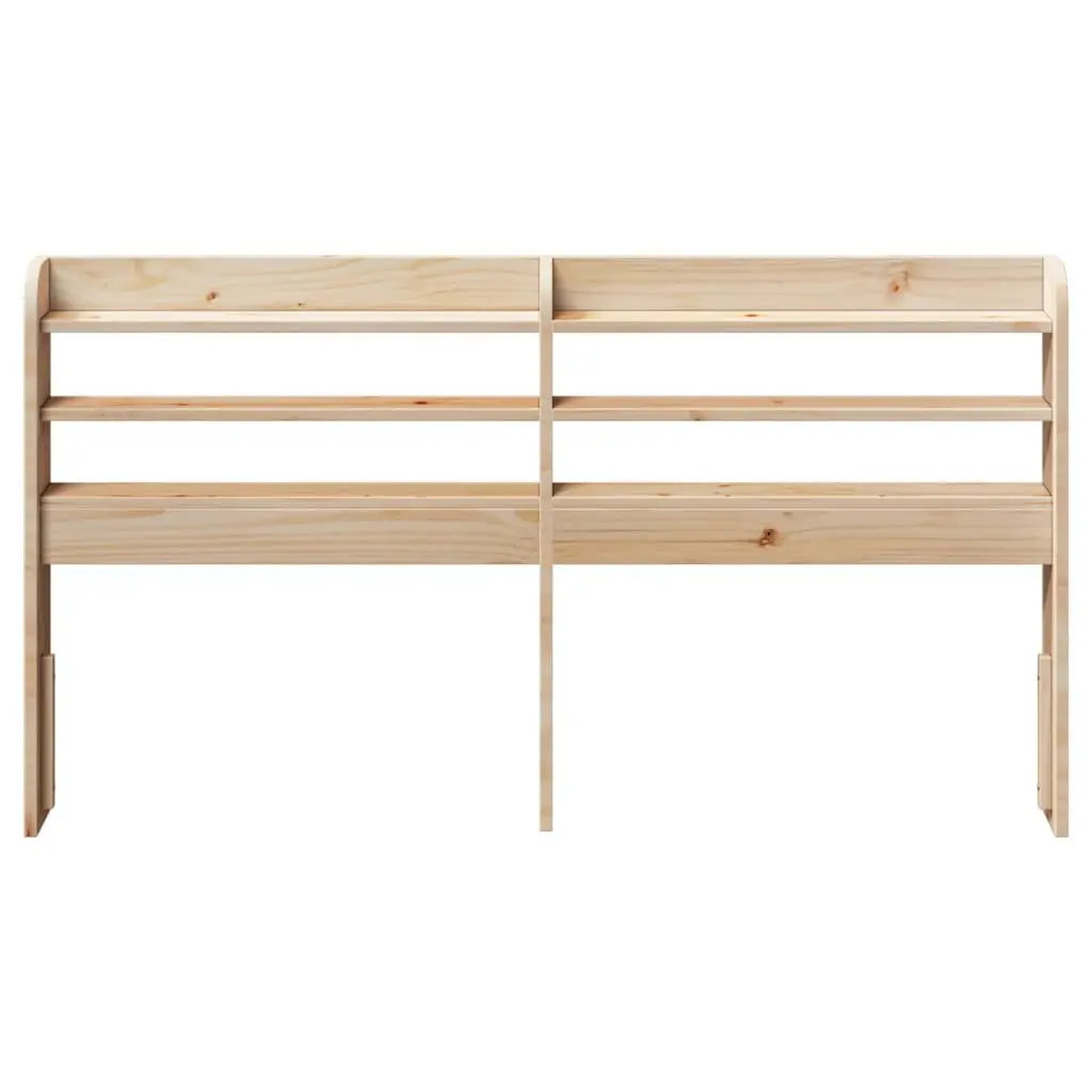 Headboard with Shelves 140cm Freestanding Solid Pine Wood Storage Bedroom Furniture