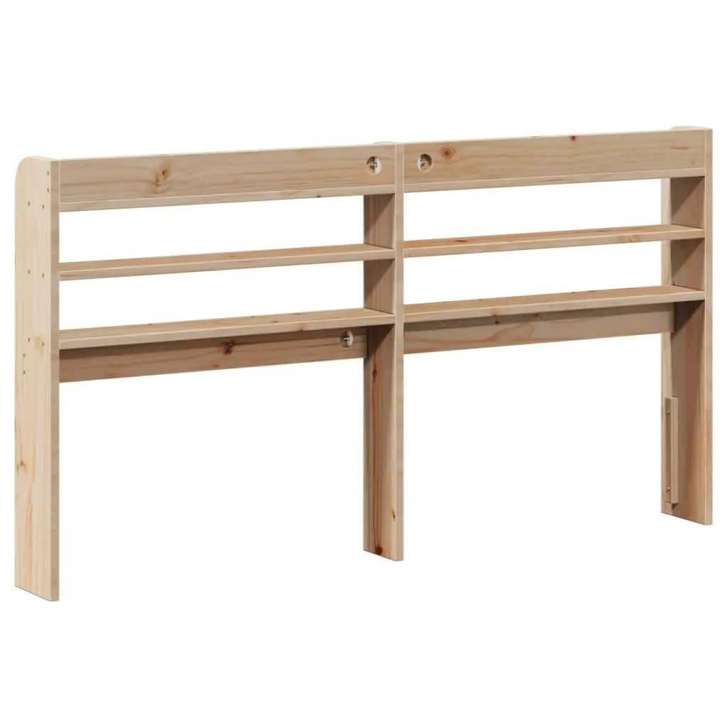 Headboard with Storage Shelves 120 cm Solid Pinewood Bedroom Furniture