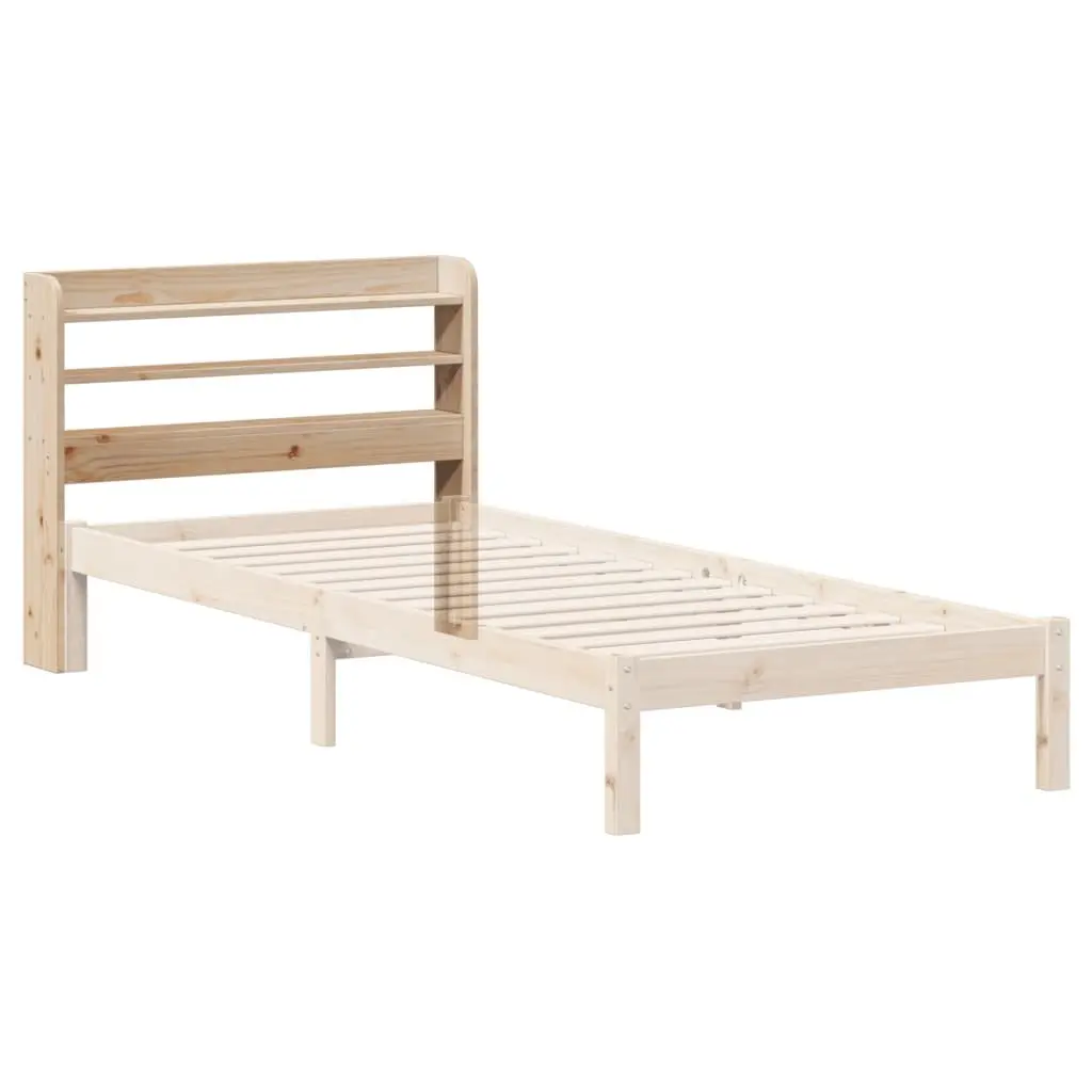 Headboard with Shelves 90 cm Solid Pinewood Freestanding Storage Bedroom Furniture Brown