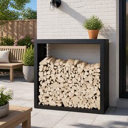 Enhance Your Space with This Elegant Firewood Rack