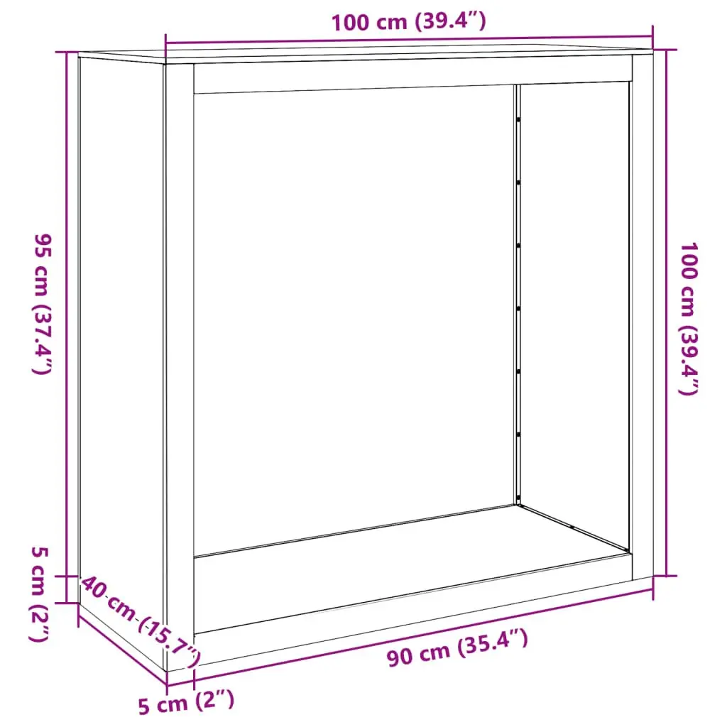 Firewood Rack Steel Anthracite 100x40x100cm Elevated Storage for Logs