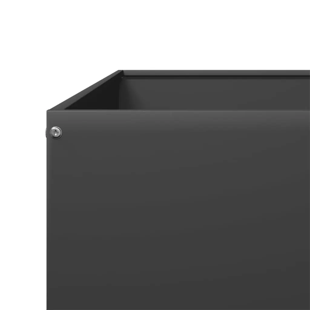Raised Garden Bed Planter Box Black Steel Outdoor Flowers Vegetables Herbs