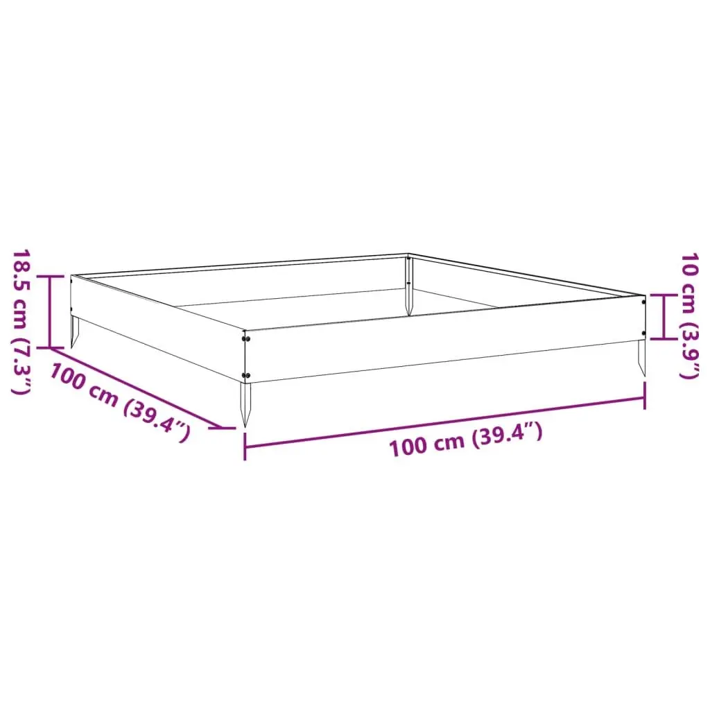 Raised Garden Bed 100x100x18.5cm Steel Weather Resistant Outdoor Planter Box