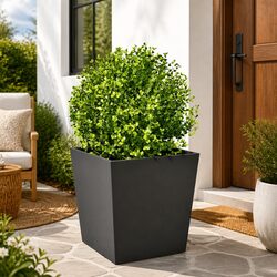 Stylish 50x50x50cm Black Steel Garden Planter