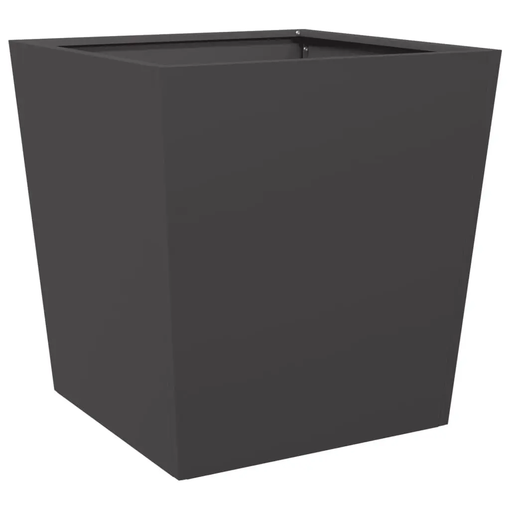 Garden Planter 50x50x50cm Black Steel Durable Outdoor Pot for Flowers Vegetables Herbs