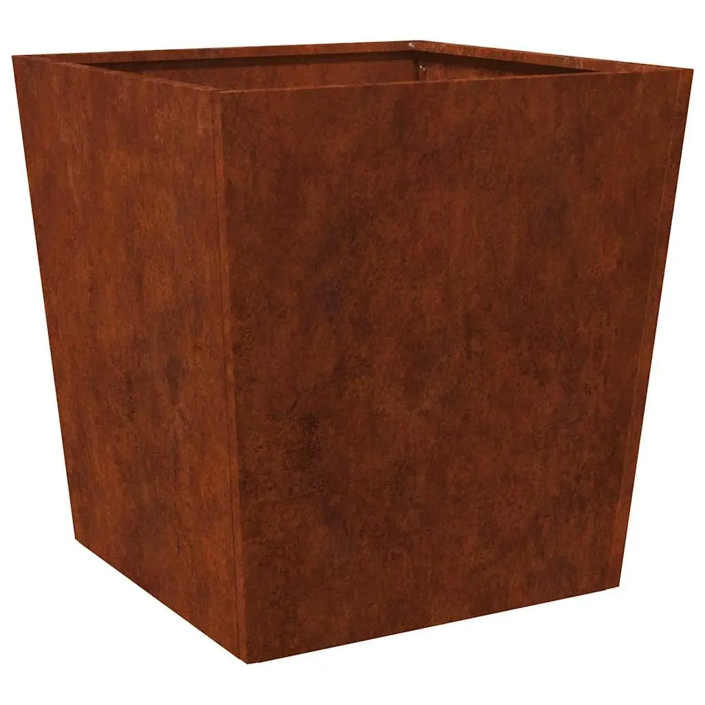 Garden Planters 50x50x50 cm Weathering Steel Brown Outdoor Raised Planter 2 Piece