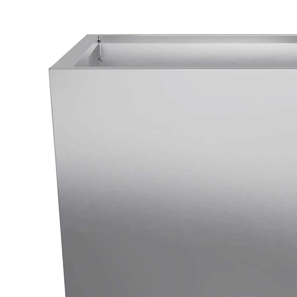 Garden Planters 35x35x75 cm Silver Galvanised Steel Outdoor Pots 2 Piece