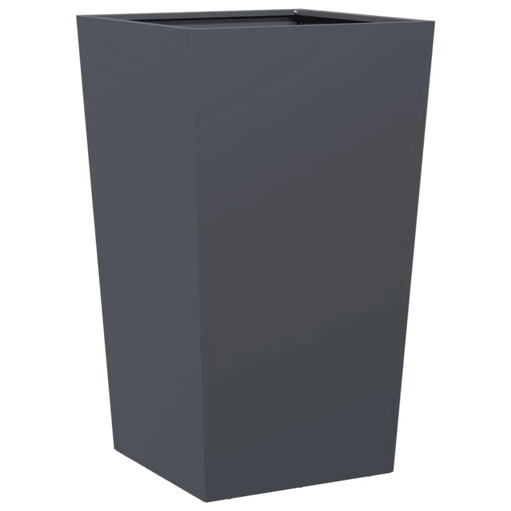 Garden Planter 45x45x75cm Steel Anthracite Outdoor Pots for Flowers Plants