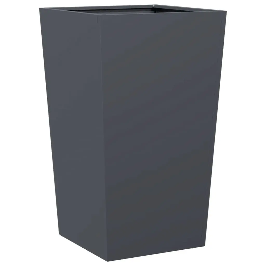 Garden Planter 45x45x75cm Steel Anthracite Outdoor Pots for Flowers Plants