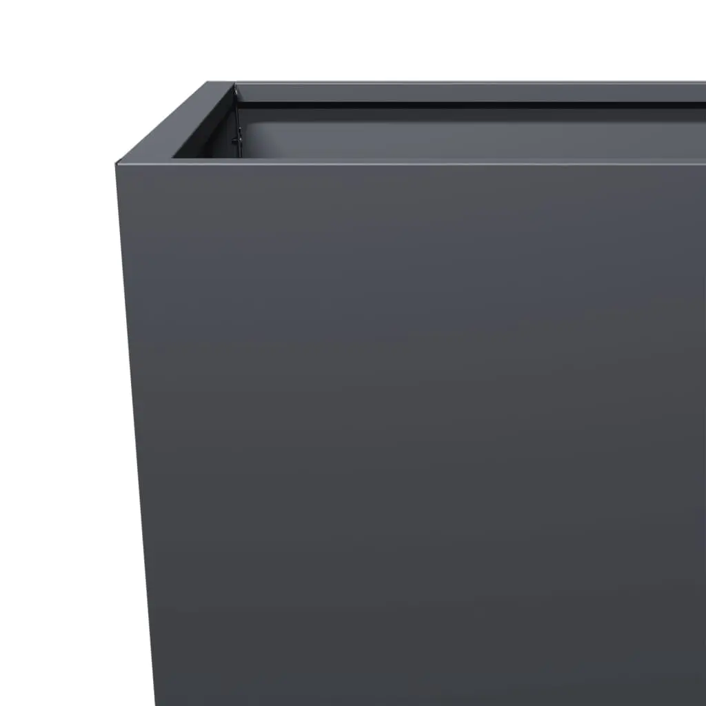 Garden Planter 45x45x75cm Steel Anthracite Outdoor Pots for Flowers Plants
