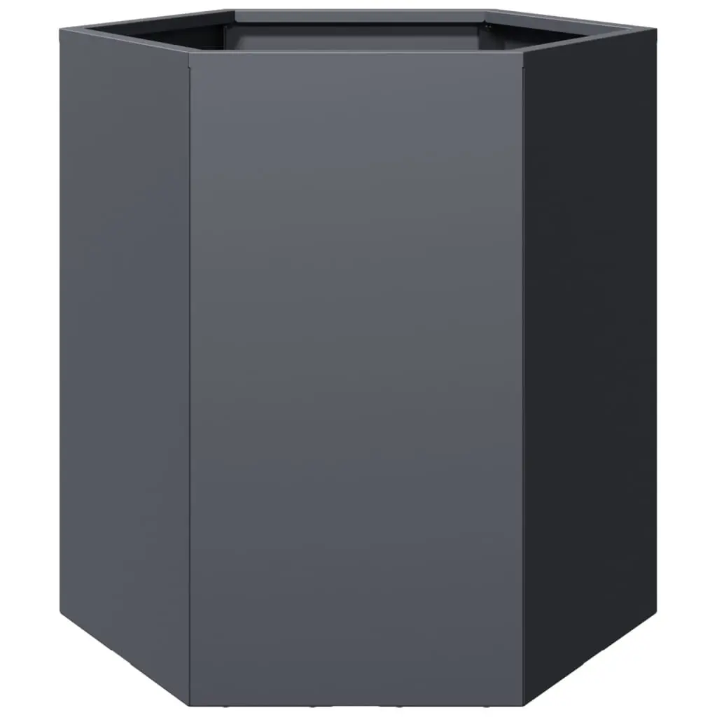 Garden Planters 2 pcs Hexagon Anthracite Raised Outdoor Flower Pot
