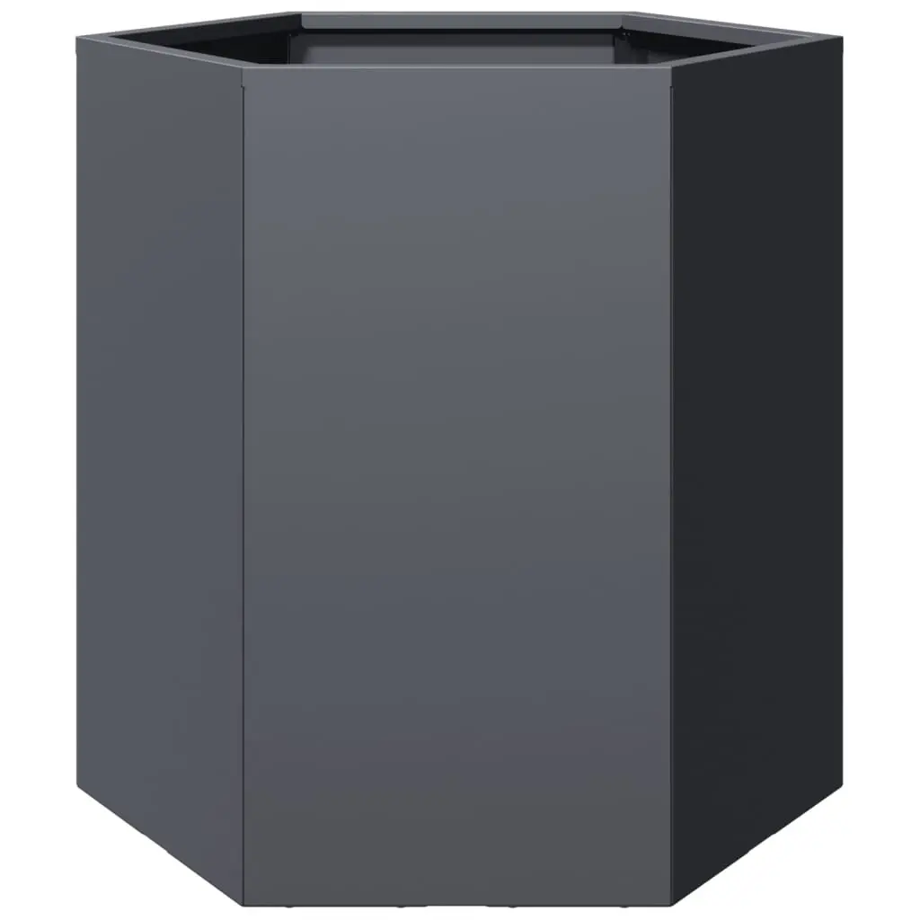 Garden Planters 2 pcs Hexagon Anthracite Raised Outdoor Flower Pot