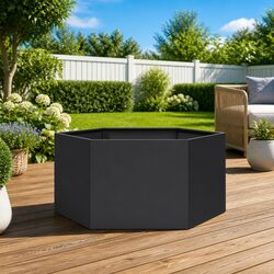 Stylish Hexagonal Black Planter for Outdoor Spaces