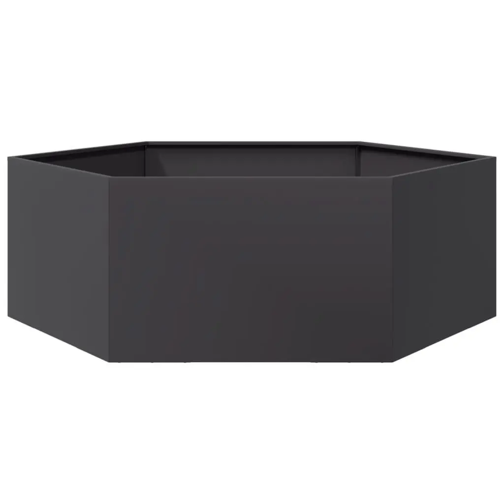 Hexagon Garden Planter Black Raised Bed Outdoor for Flowers Plants Vegetables Herbs