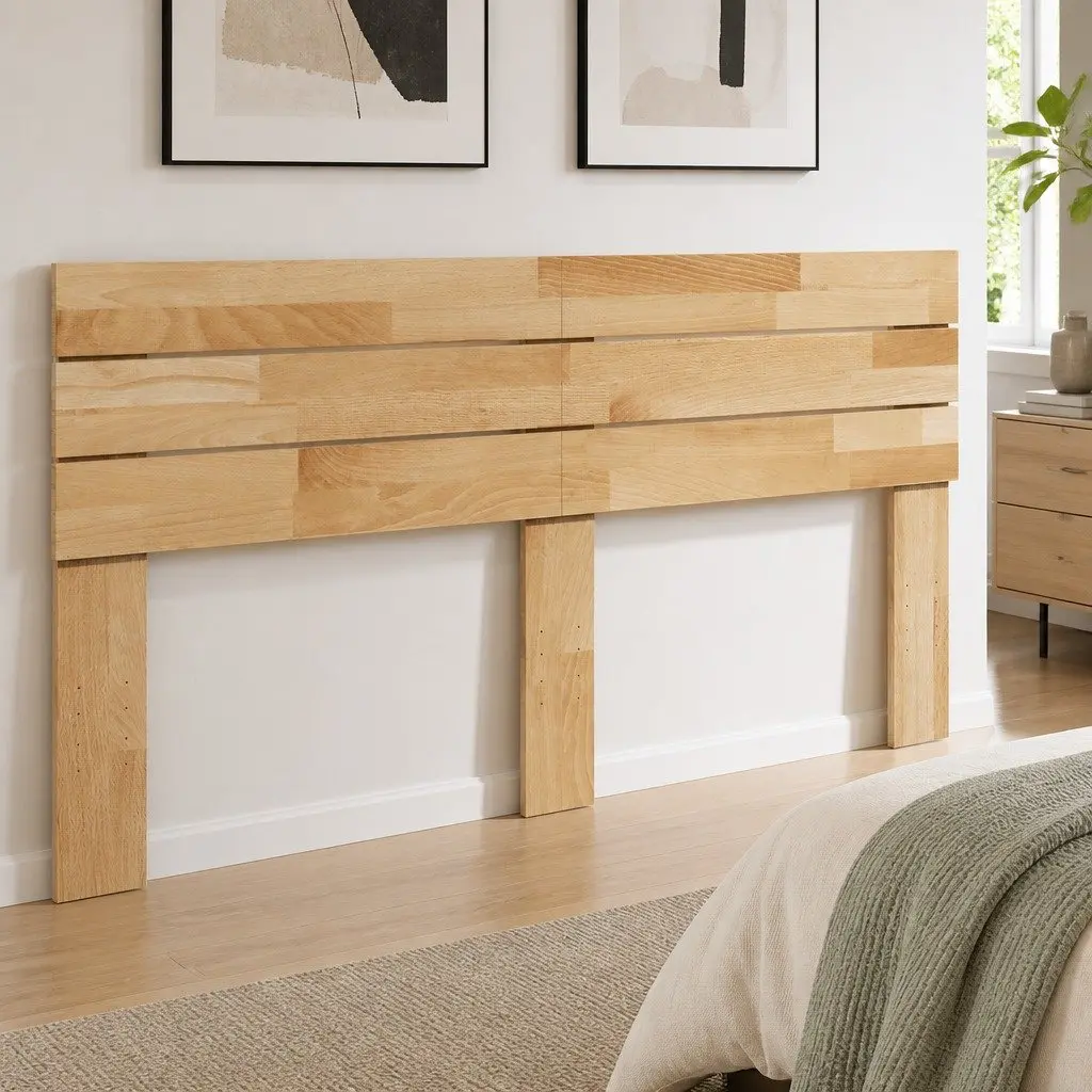 Headboard 150 cm Solid Oak Wood Brown Bedroom Furniture Back Support