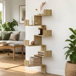 Wall Corner Shelf in Sonoma Oak for Improved Living Space