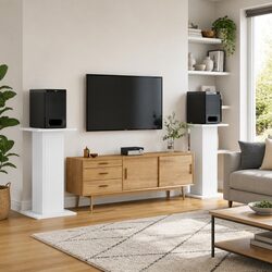 Speaker Stands 2 pcs in White for a Stylish Setup