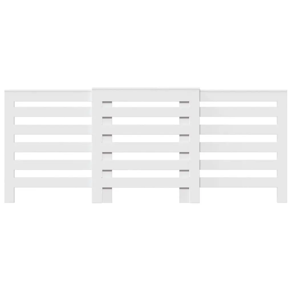 Radiator Cover White 205 x 21.5 x 83.5 cm Slatted Cabinet Shelf Living Room