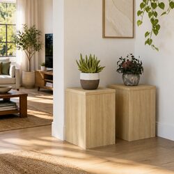 Plant Stands 2 pcs Sonoma Oak 20x20x30 cm Engineered Wood Flower Pot Display