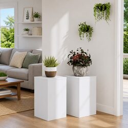 Enhance Your Space with 2 pcs White Plant Stands 30x30x50 cm