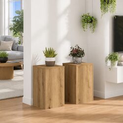 Brown Plant Stands Set of 2 - 30x30x50 cm