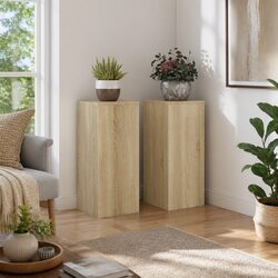 Elevate Your Space with 2-Piece Brown Plant Stands