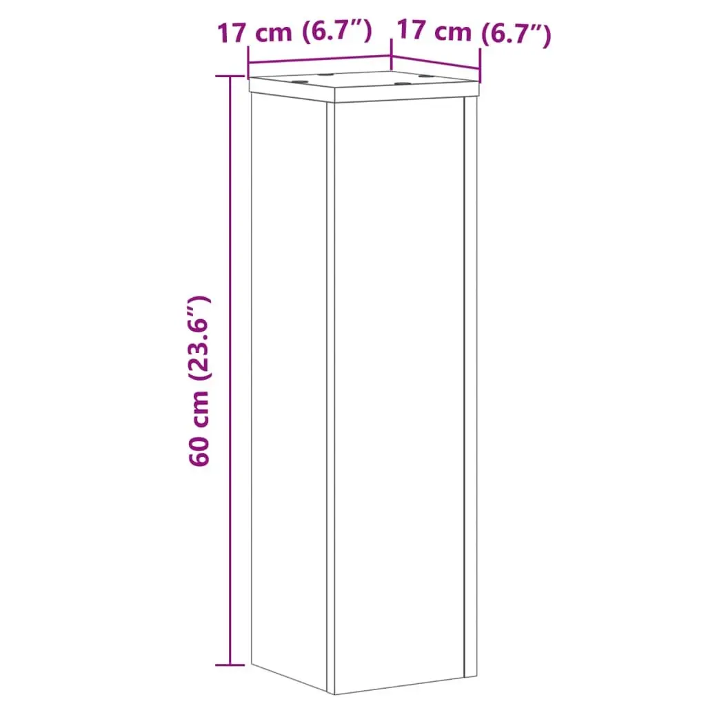 Plant Stands 17x17x60 cm Engineered Wood 2 pcs Sonoma Oak Flower Display